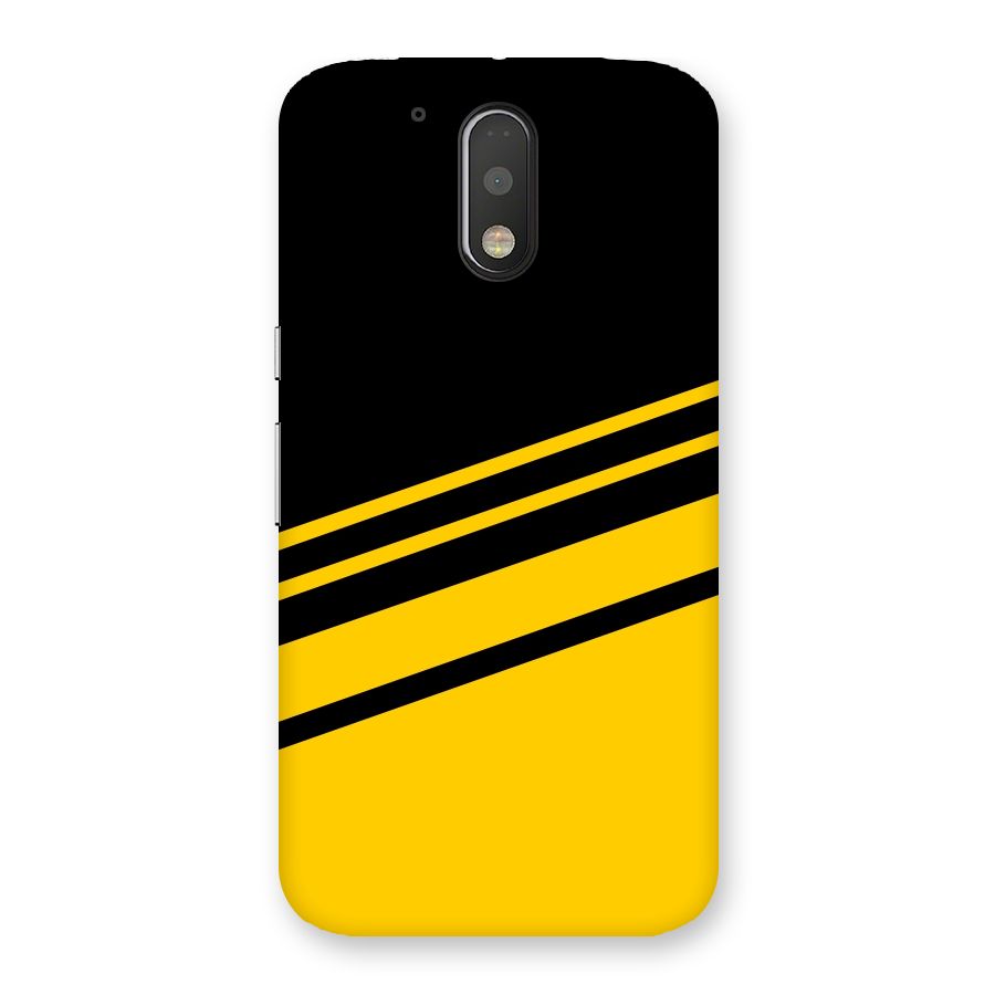 Slant Yellow Stripes Back Case for Motorola Moto G4 Plus