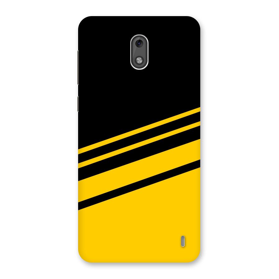 Slant Yellow Stripes Back Case for Nokia 2