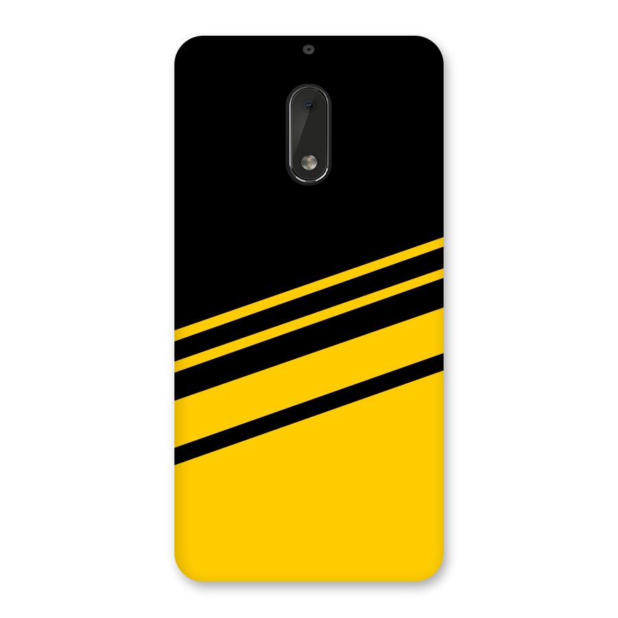 Slant Yellow Stripes Back Case for Nokia 6