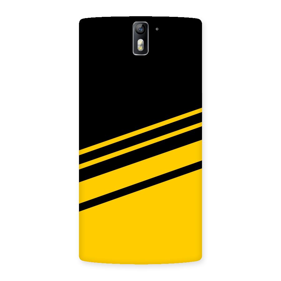 Slant Yellow Stripes Back Case for One Plus One