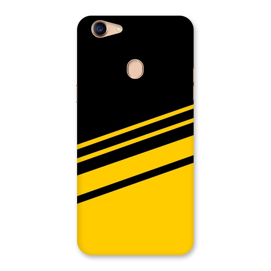 Slant Yellow Stripes Back Case for Oppo F5