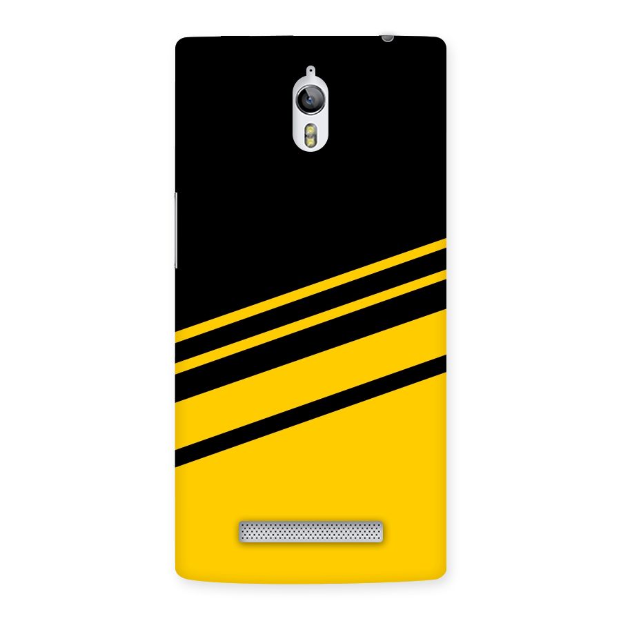 Slant Yellow Stripes Back Case for Oppo Find 7