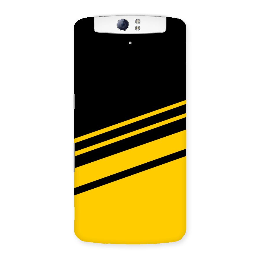 Slant Yellow Stripes Back Case for Oppo N1