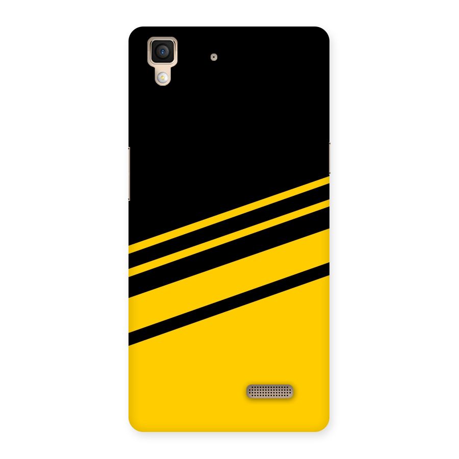 Slant Yellow Stripes Back Case for Oppo R7
