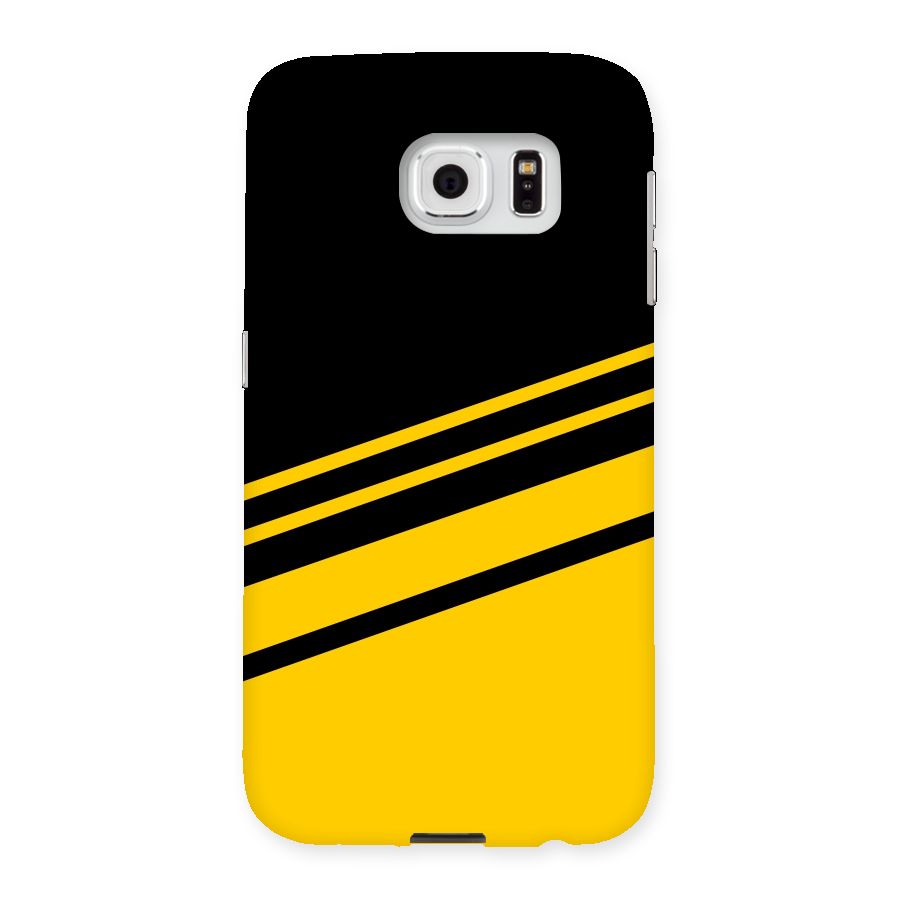 Slant Yellow Stripes Back Case for Samsung Galaxy S6