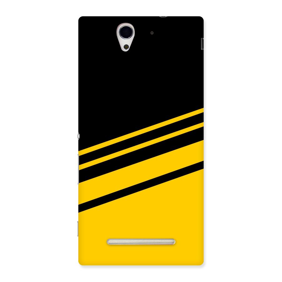 Slant Yellow Stripes Back Case for Sony Xperia C3