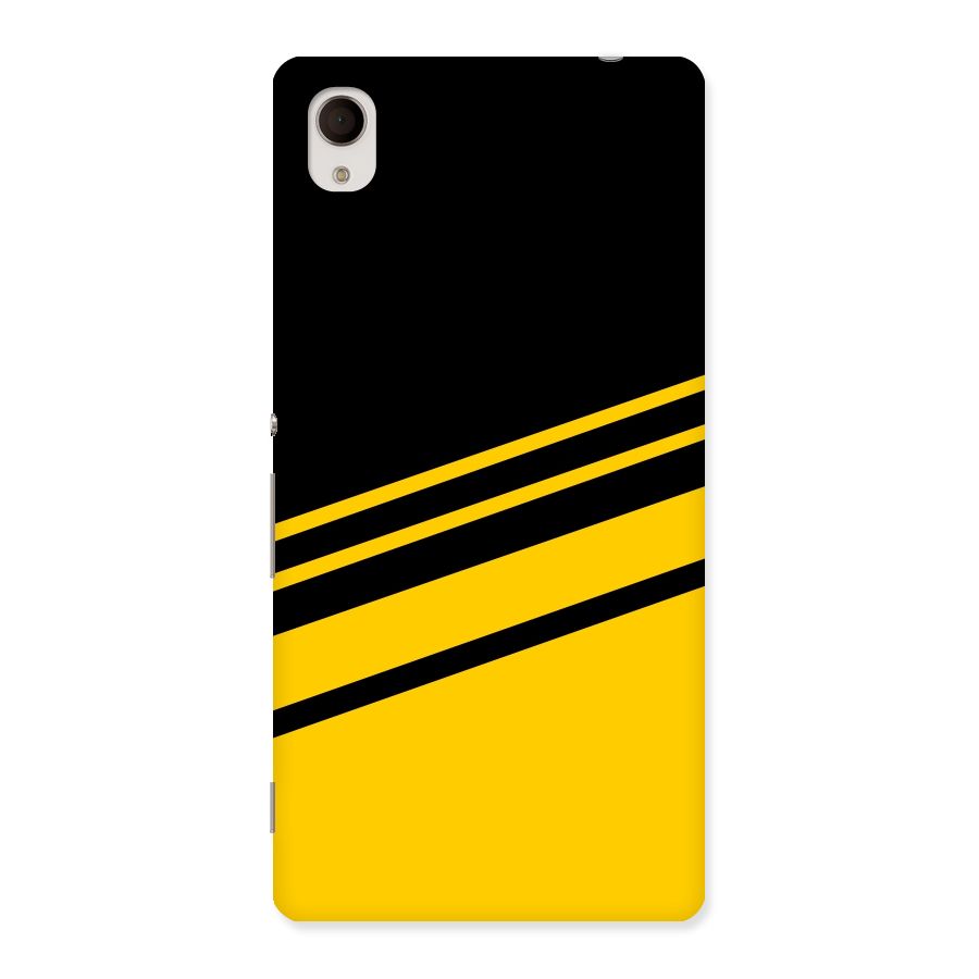 Slant Yellow Stripes Back Case for Sony Xperia M4