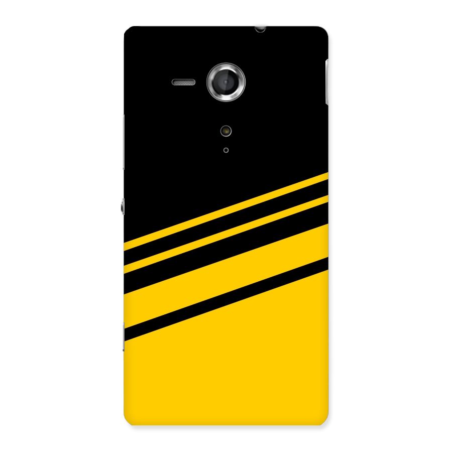 Slant Yellow Stripes Back Case for Sony Xperia SP