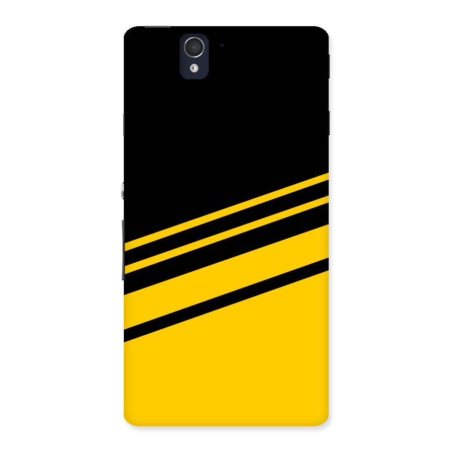 Slant Yellow Stripes Back Case for Sony Xperia Z