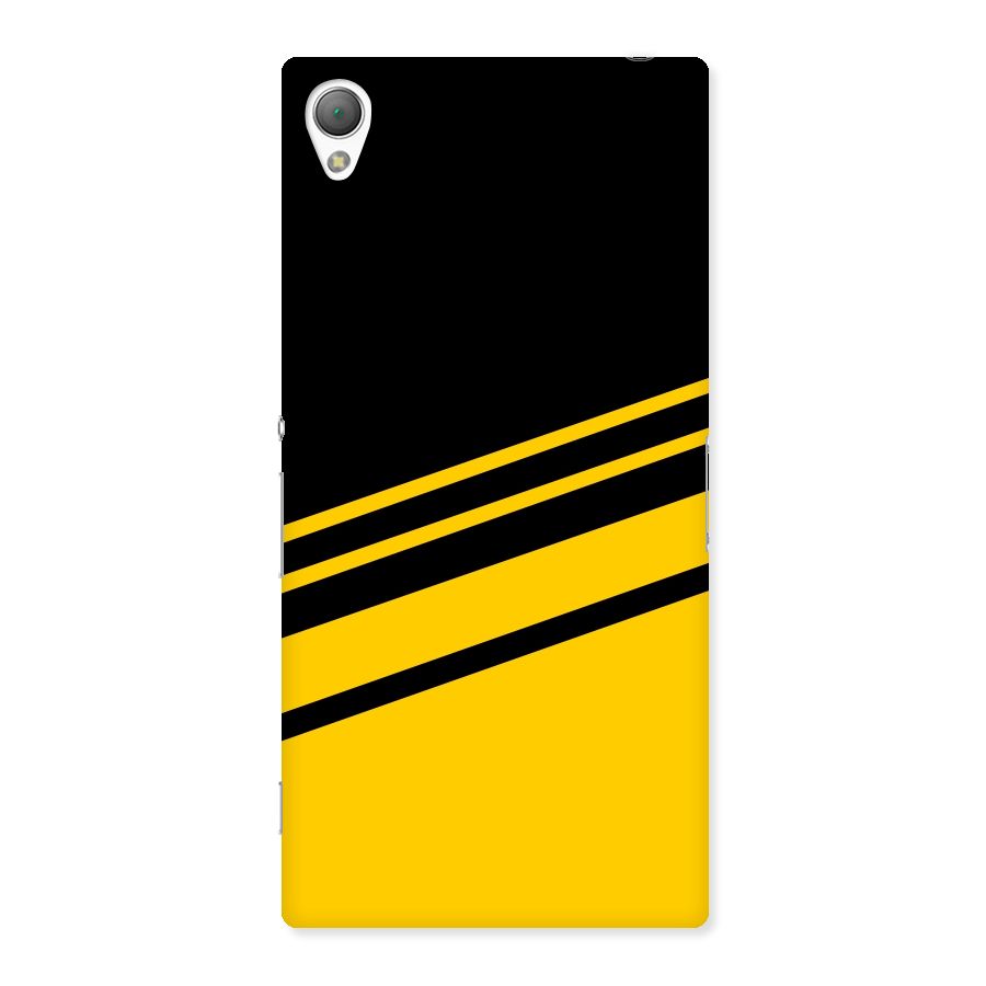 Slant Yellow Stripes Back Case for Sony Xperia Z3