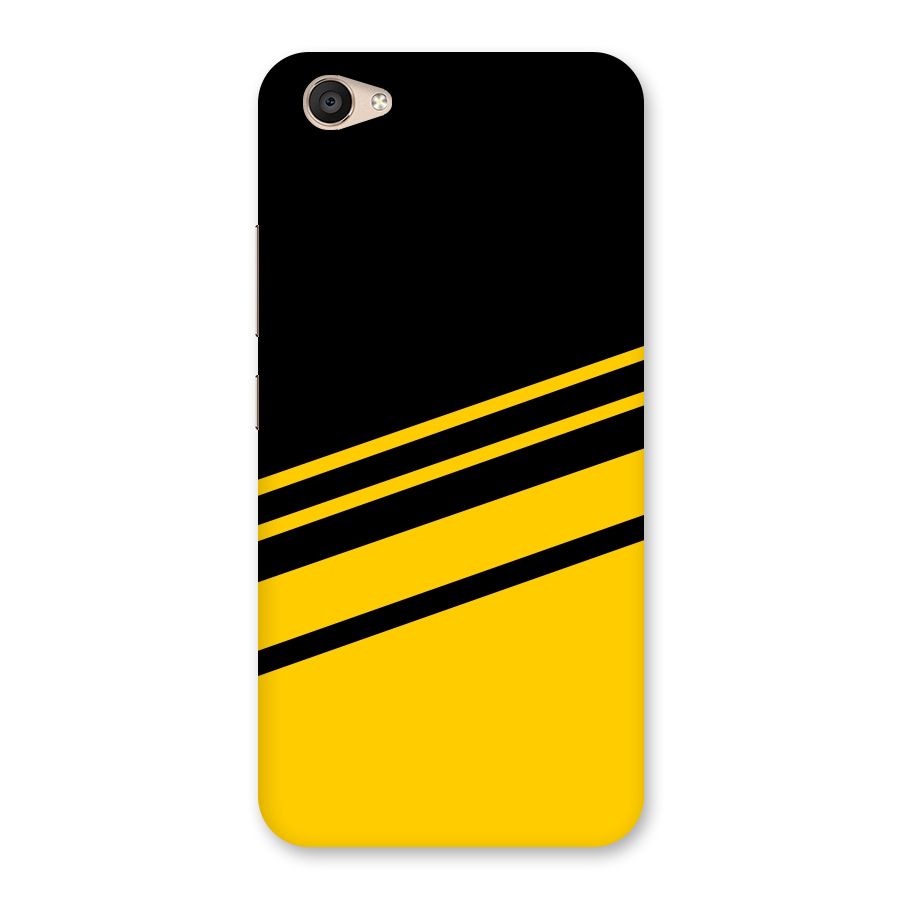 Slant Yellow Stripes Back Case for Vivo V5 Plus