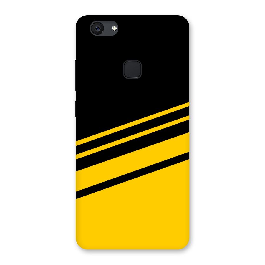 Slant Yellow Stripes Back Case for Vivo V7 Plus
