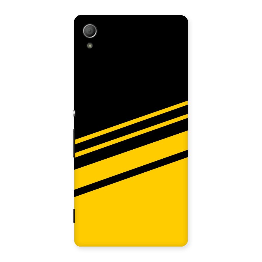 Slant Yellow Stripes Back Case for Xperia Z3 Plus