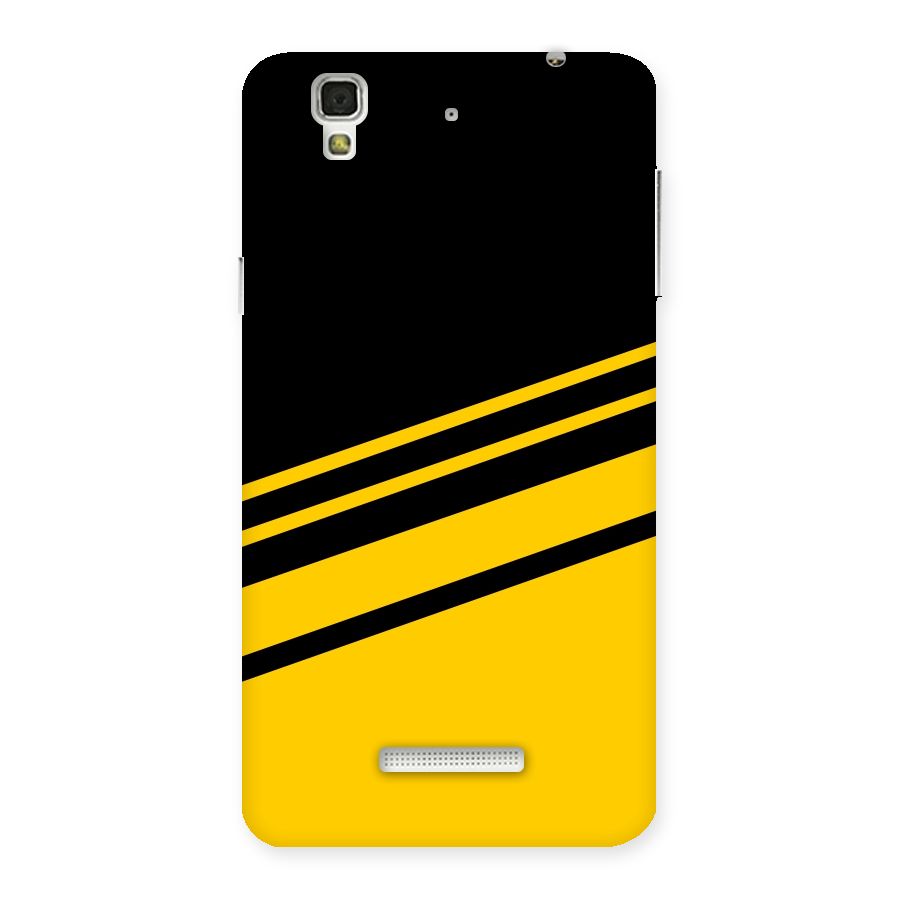 Slant Yellow Stripes Back Case for YU Yureka Plus