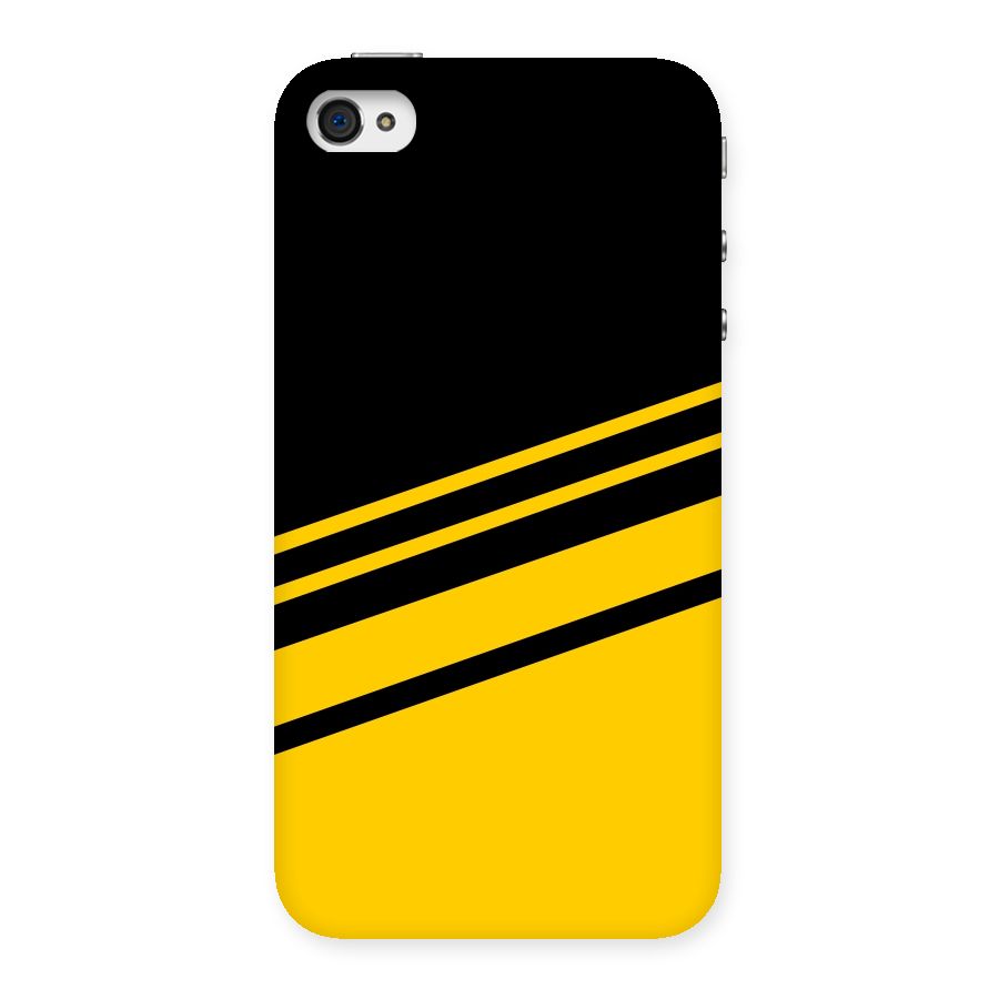 Slant Yellow Stripes Back Case for iPhone 4 4s