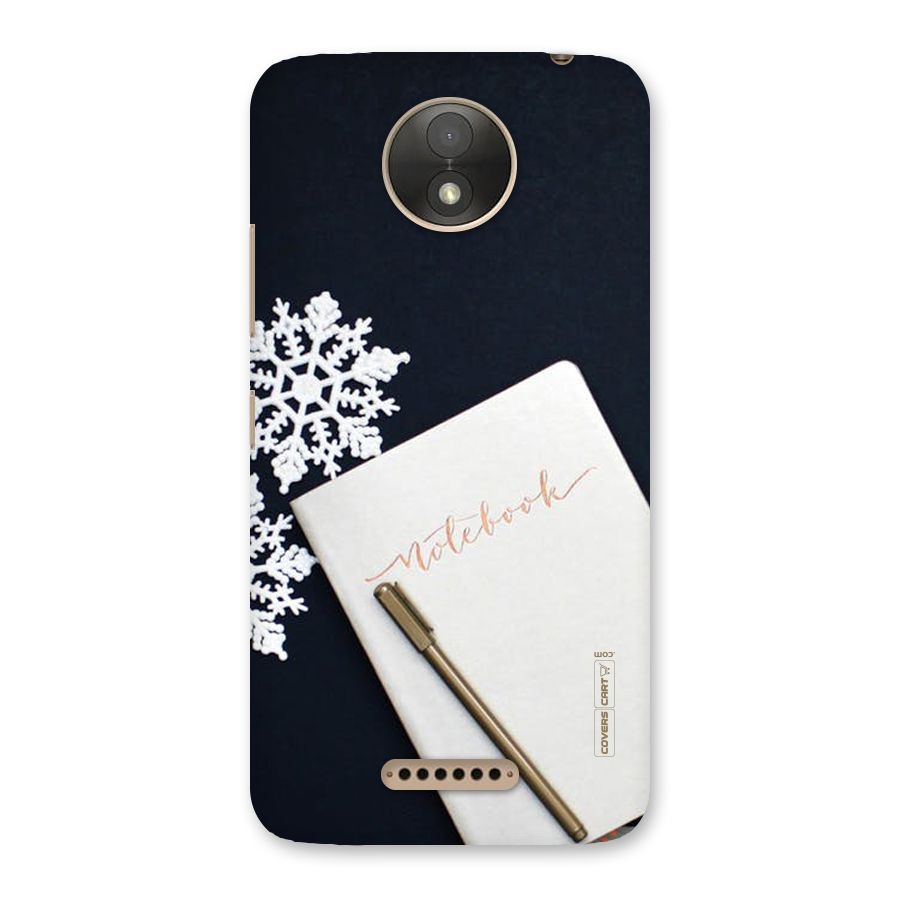 Snowflake Notebook Back Case for Moto C Plus