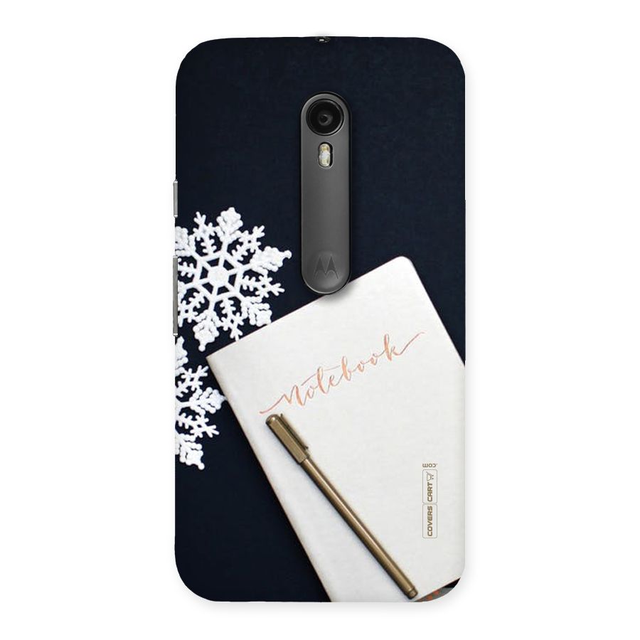 Snowflake Notebook Back Case for Moto G3