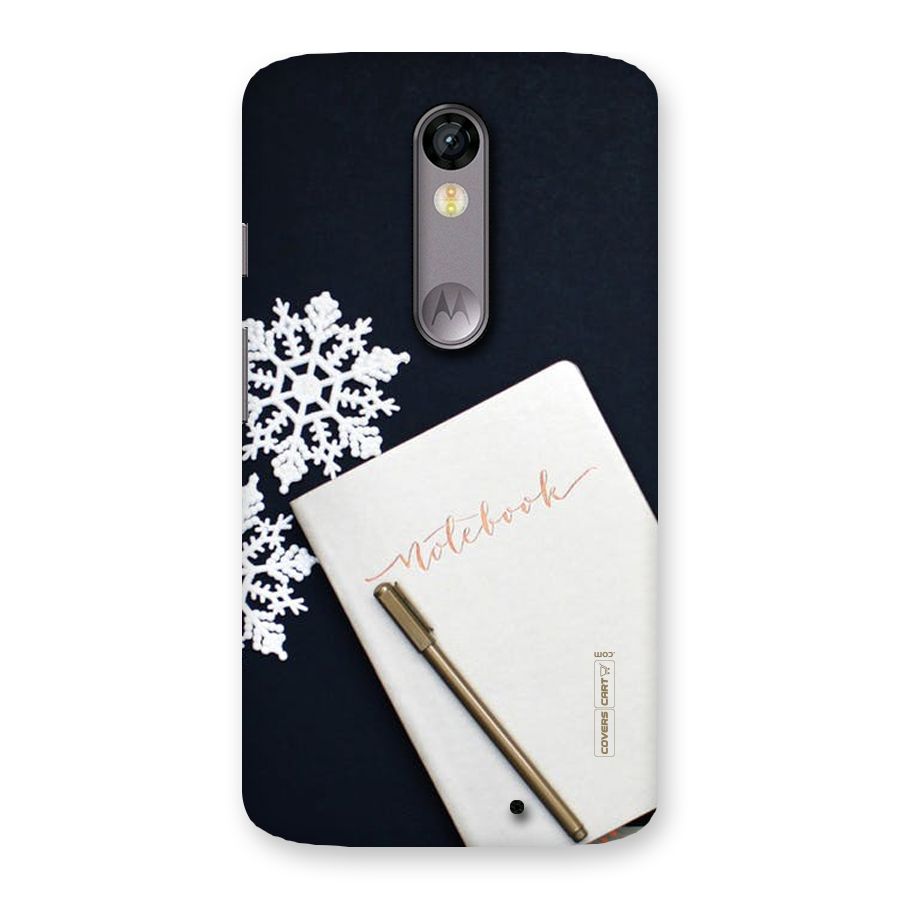 Snowflake Notebook Back Case for Moto X Force