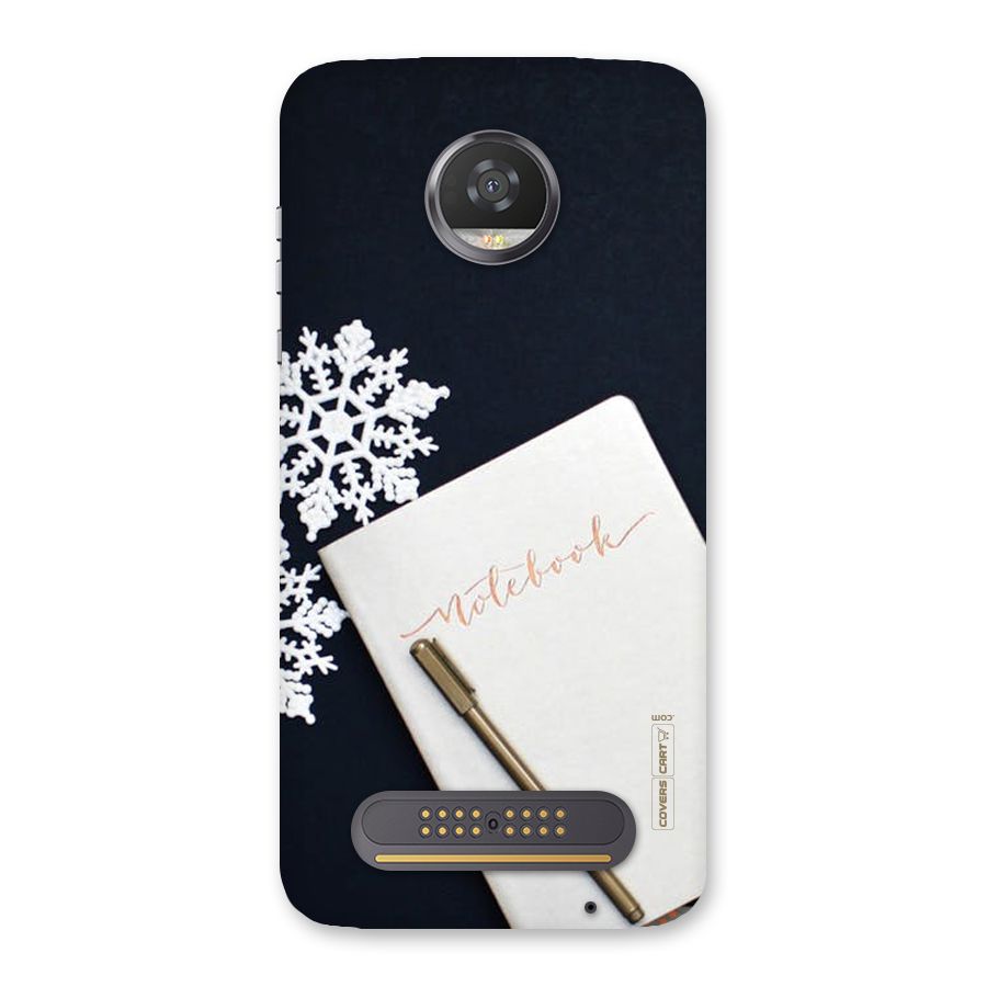 Snowflake Notebook Back Case for Moto Z2 Play