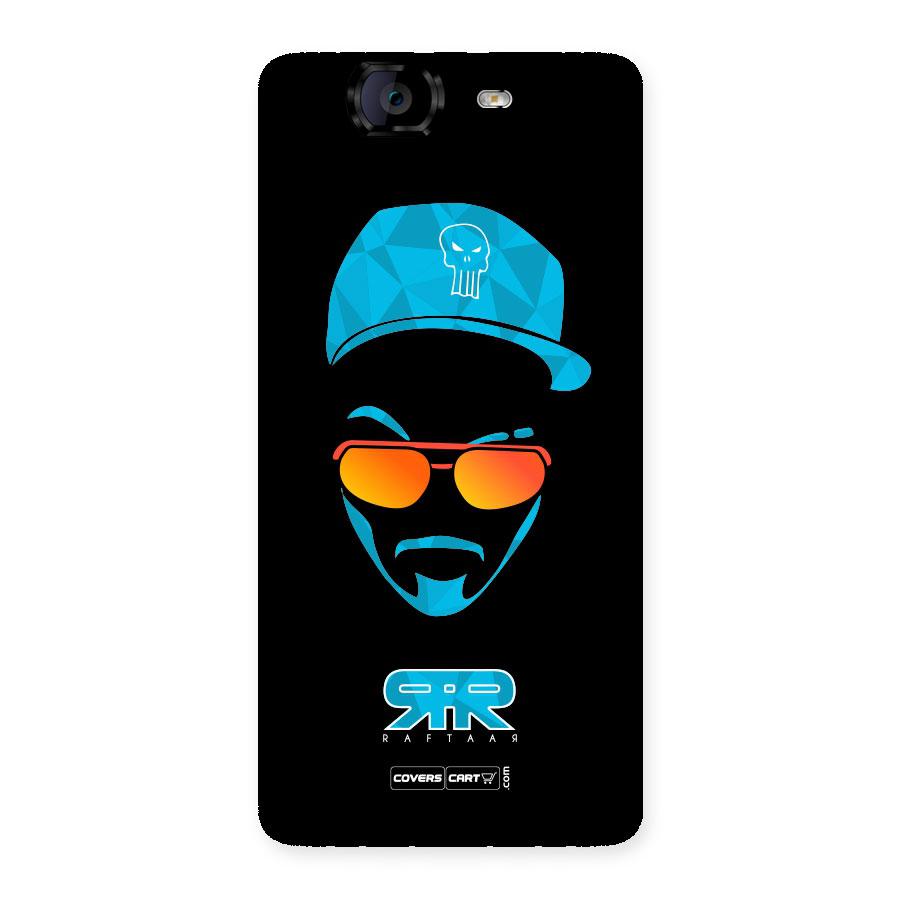 Raftaar Black and Blue Back Case for Canvas Knight A350