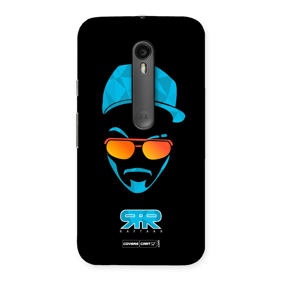 Raftaar Black and Blue Back Case for Moto G3