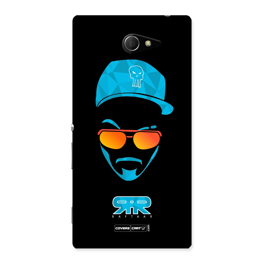 Raftaar Black and Blue Back Case for Sony Xperia M2