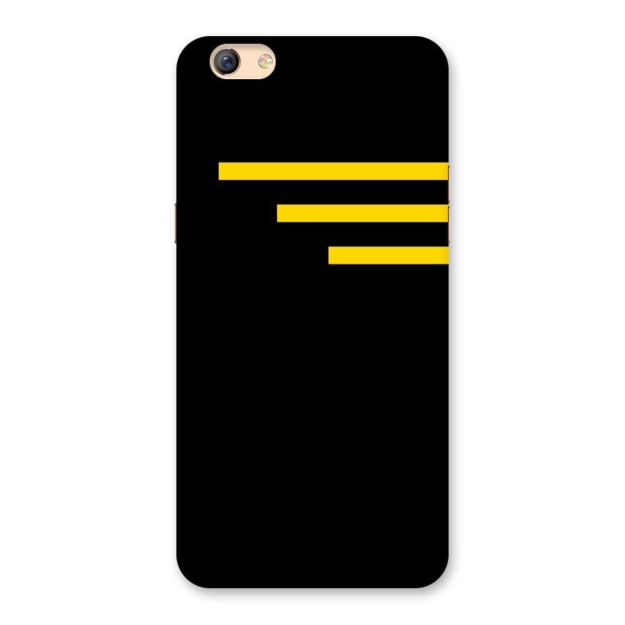 Sports Yellow Stripes Back Case for Oppo F3 Plus