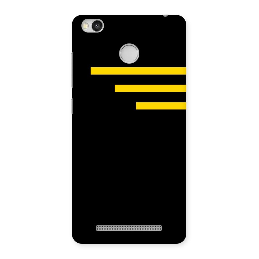 Sports Yellow Stripes Back Case for Redmi 3S Prime
