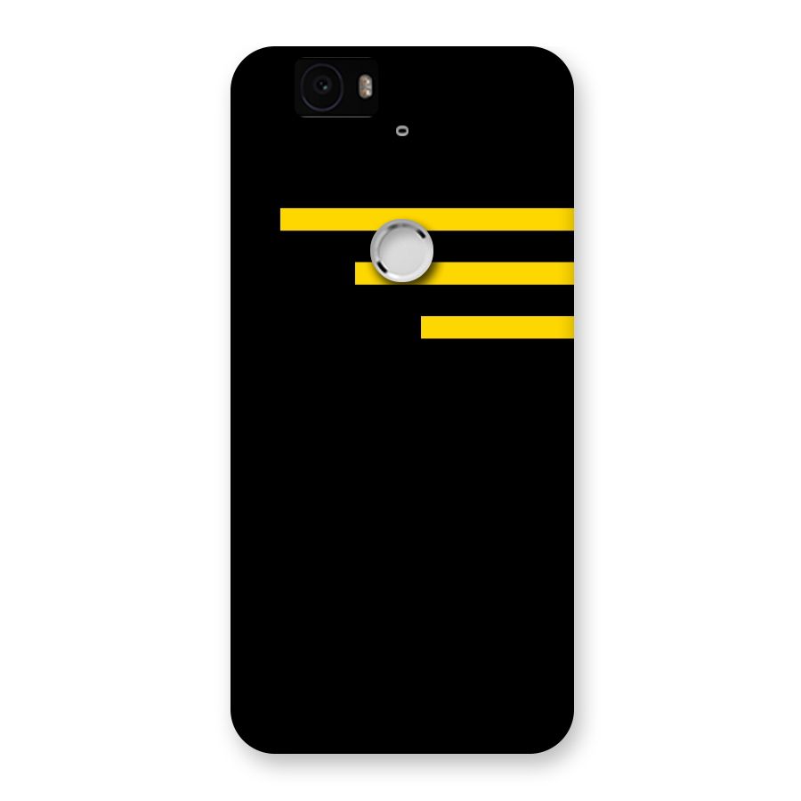 Sports Yellow Stripes Back Case for Google Nexus-6P