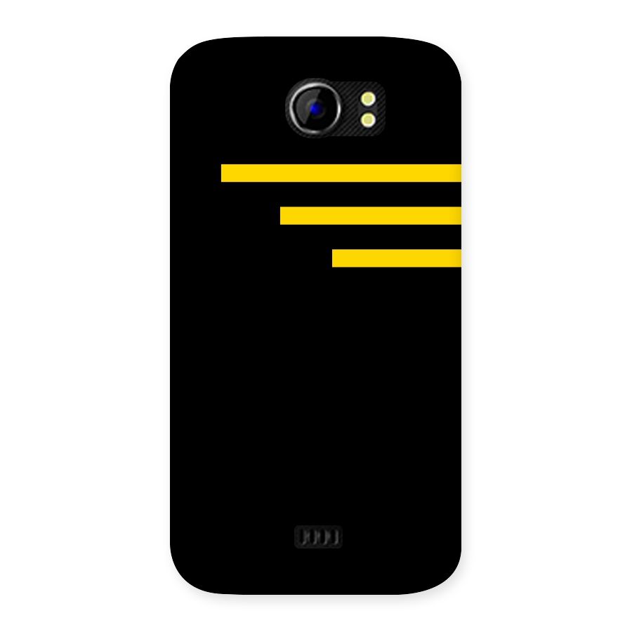 Sports Yellow Stripes Back Case for Micromax Canvas 2 A110
