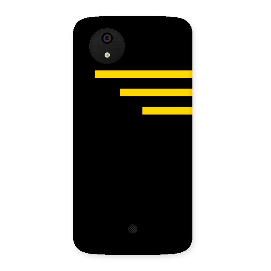 Sports Yellow Stripes Back Case for Micromax Canvas A1