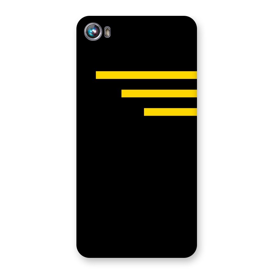 Sports Yellow Stripes Back Case for Micromax Canvas Fire 4 A107