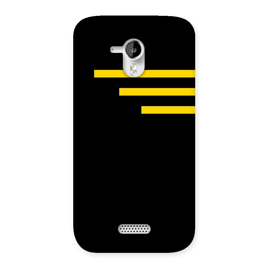 Sports Yellow Stripes Back Case for Micromax Canvas HD A116