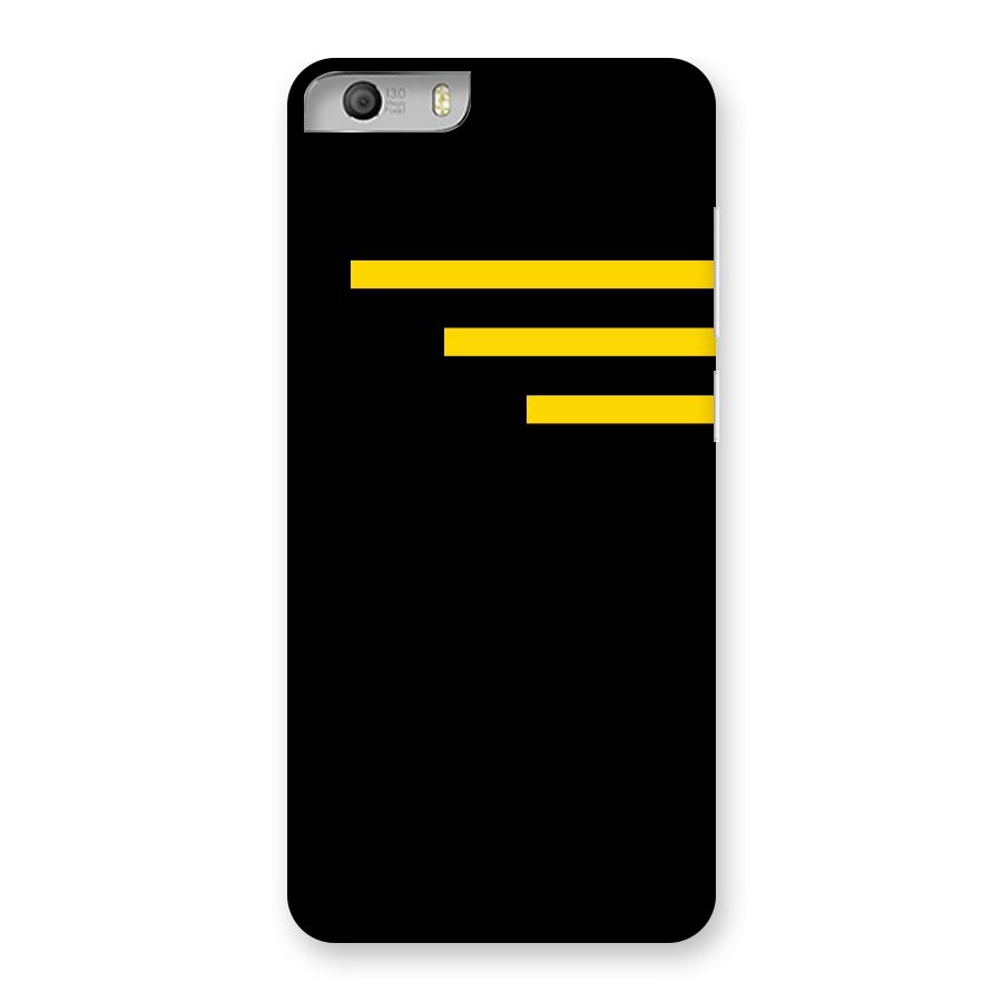 Sports Yellow Stripes Back Case for Micromax Canvas Knight 2