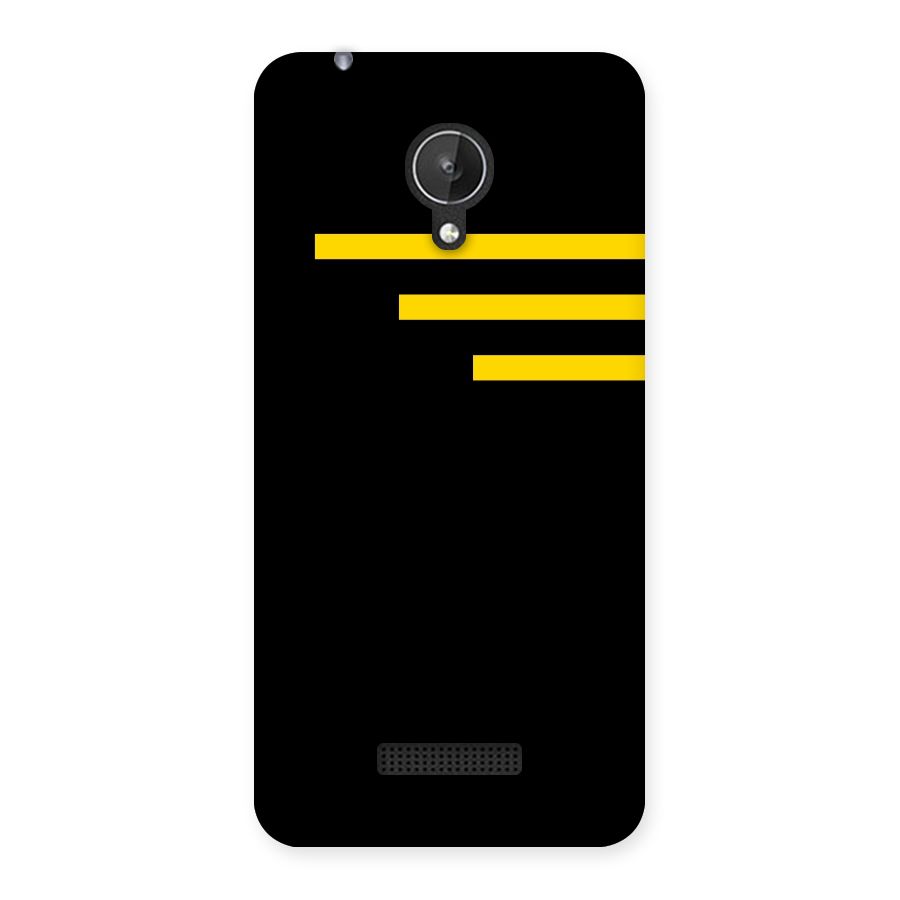 Sports Yellow Stripes Back Case for Micromax Canvas Spark Q380