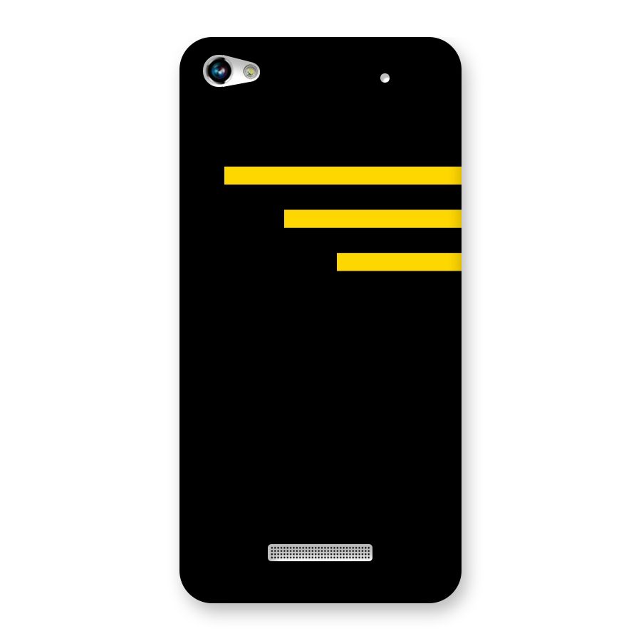 Sports Yellow Stripes Back Case for Micromax Hue 2