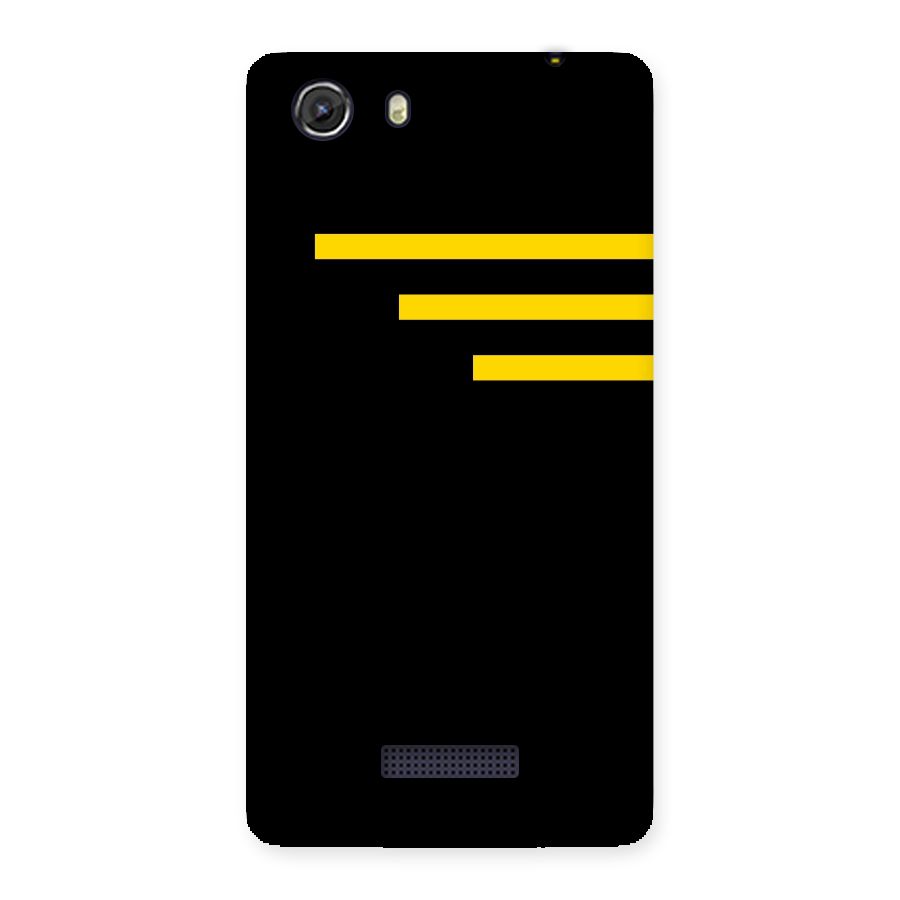 Sports Yellow Stripes Back Case for Micromax Unite 3