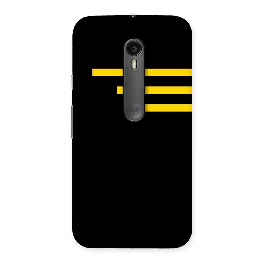 Sports Yellow Stripes Back Case for Moto G3
