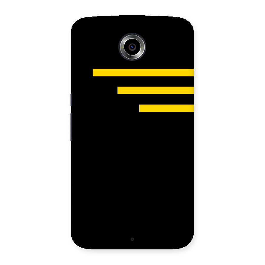 Sports Yellow Stripes Back Case for Nexsus 6
