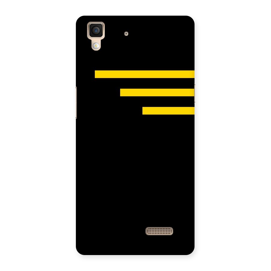 Sports Yellow Stripes Back Case for Oppo R7