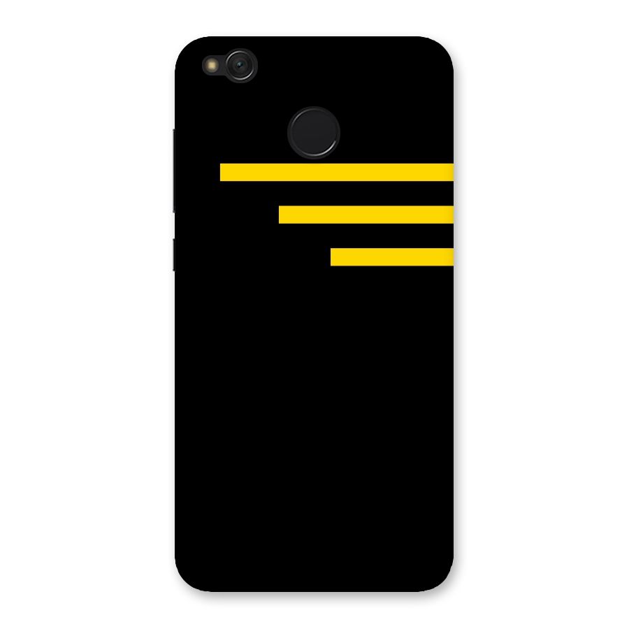 Sports Yellow Stripes Back Case for Redmi 4