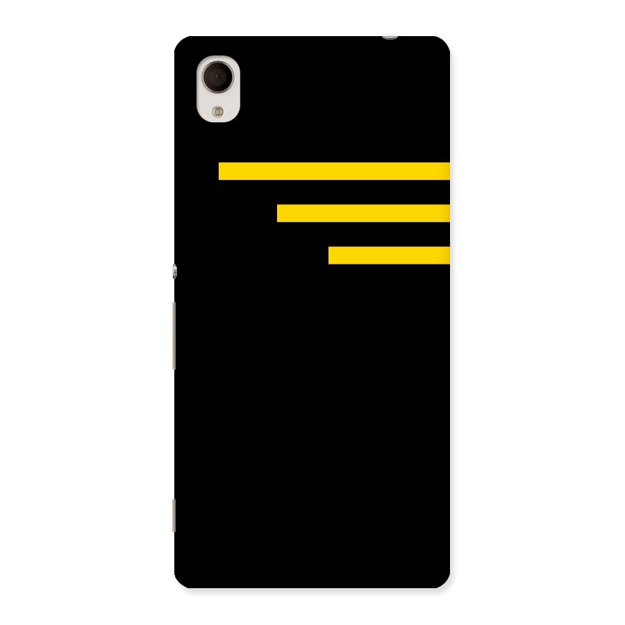 Sports Yellow Stripes Back Case for Sony Xperia M4