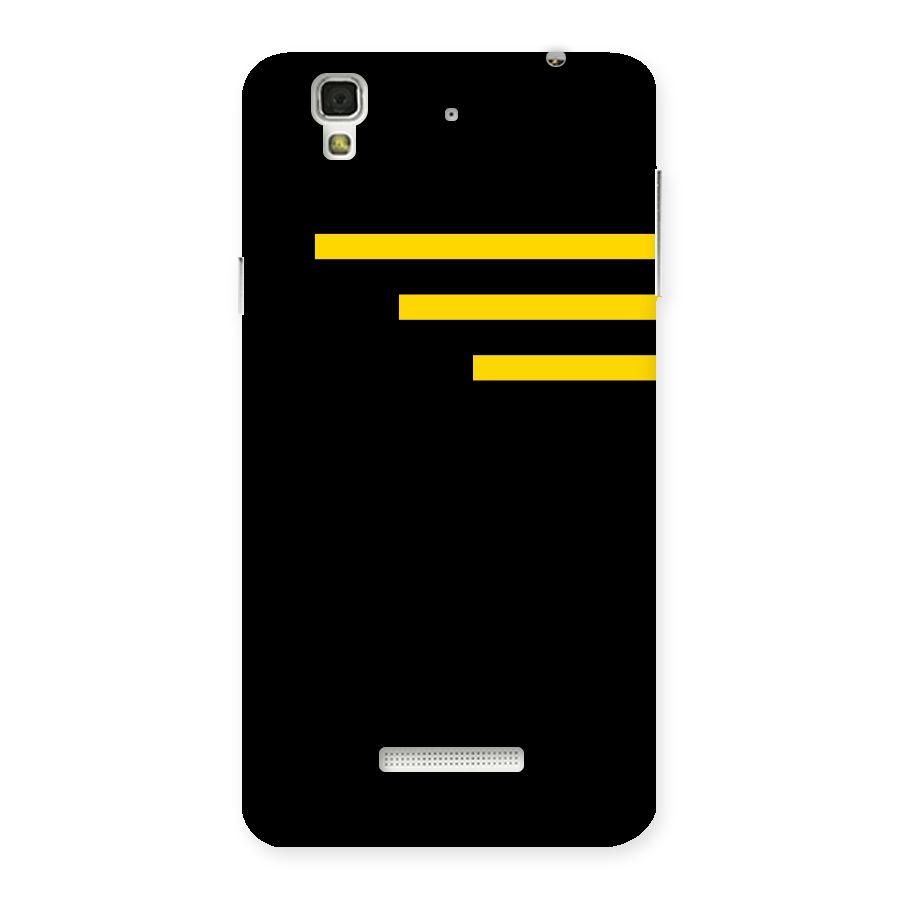 Sports Yellow Stripes Back Case for Yu Yureka