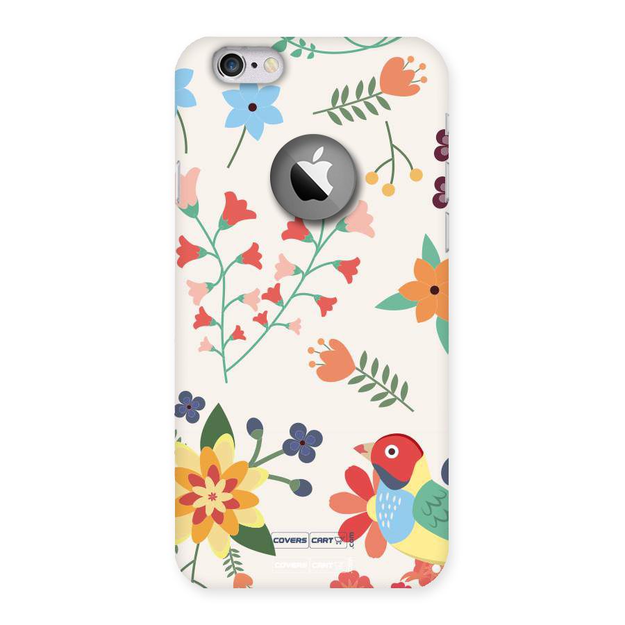 Spring Flowers Back Case for iPhone 6 Logo Cut