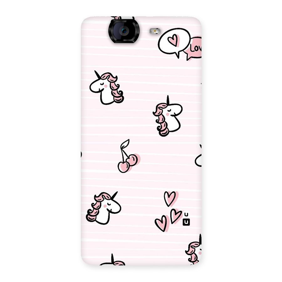 Strawberries And Unicorns Back Case for Canvas Knight A350