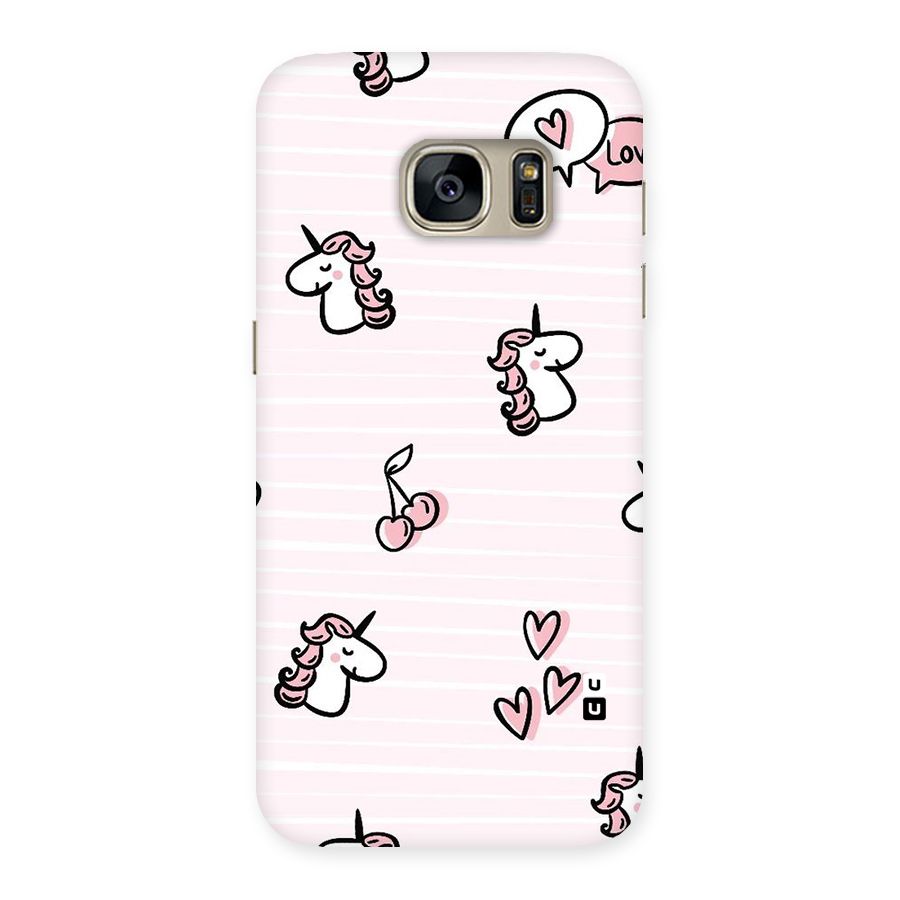 Strawberries And Unicorns Back Case for Galaxy S7