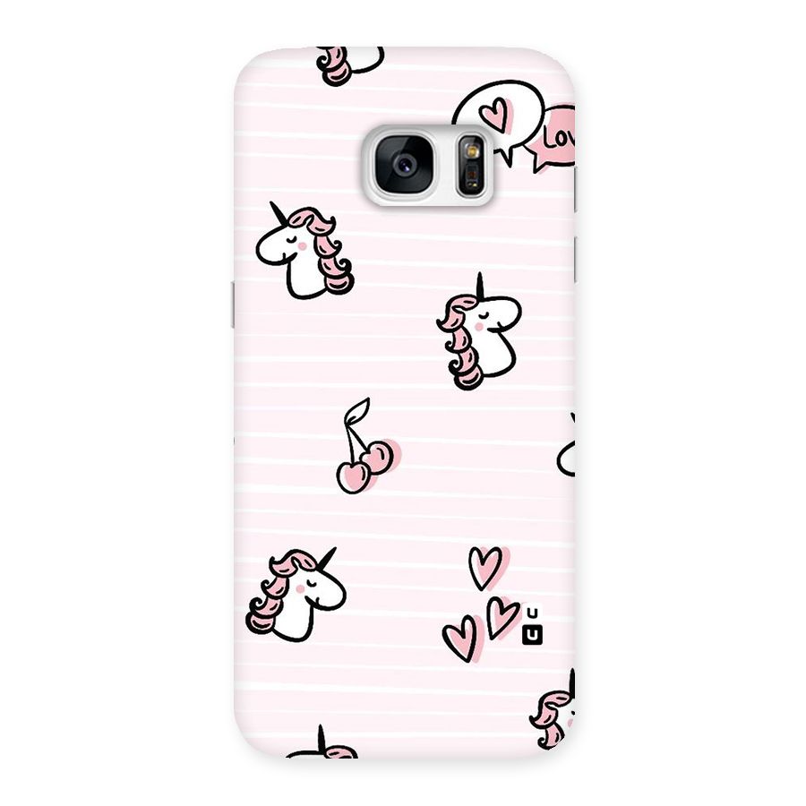 Strawberries And Unicorns Back Case for Galaxy S7 Edge