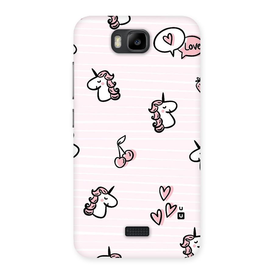 Strawberries And Unicorns Back Case for Honor Bee
