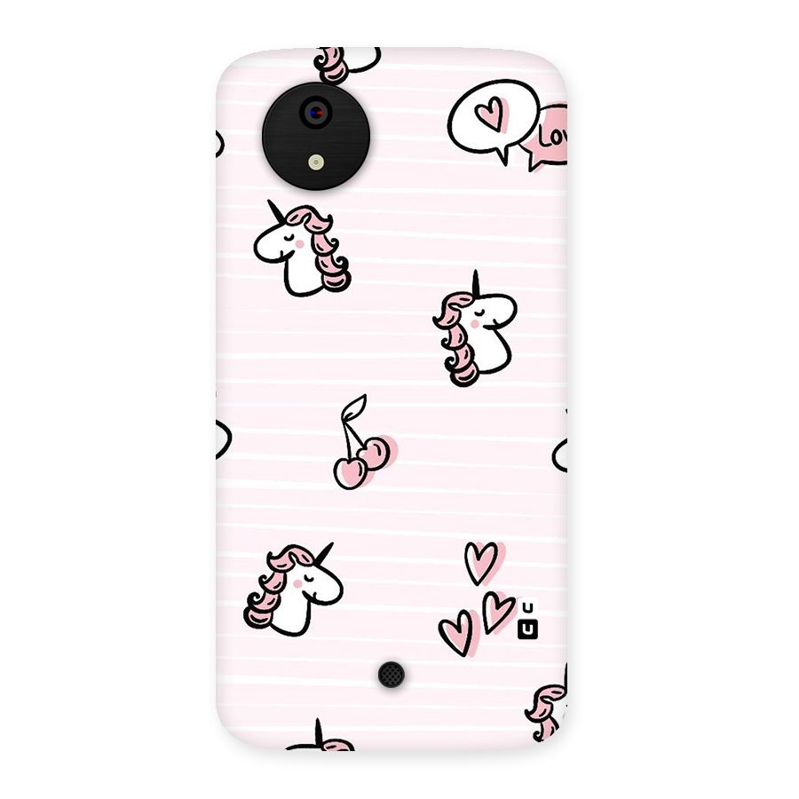 Strawberries And Unicorns Back Case for Micromax Canvas A1