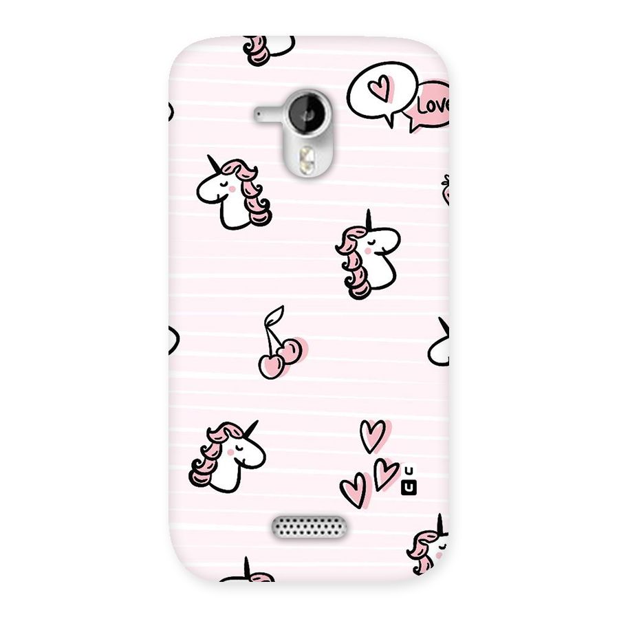 Strawberries And Unicorns Back Case for Micromax Canvas HD A116